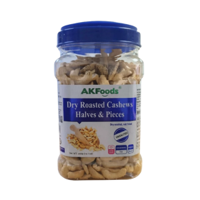 AK FOODS DRY ROASTED CASHEWS HALVES UNSALTED | 400g