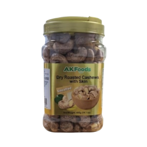 AK FOODS DRY ROASTED CASHEWS WITH SKIN UNSALTED | 400g