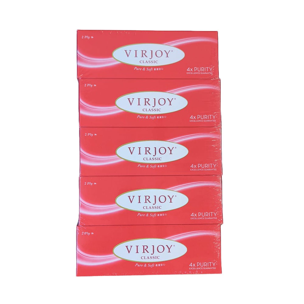 virjoy classic red color box tissue (5pc set)
